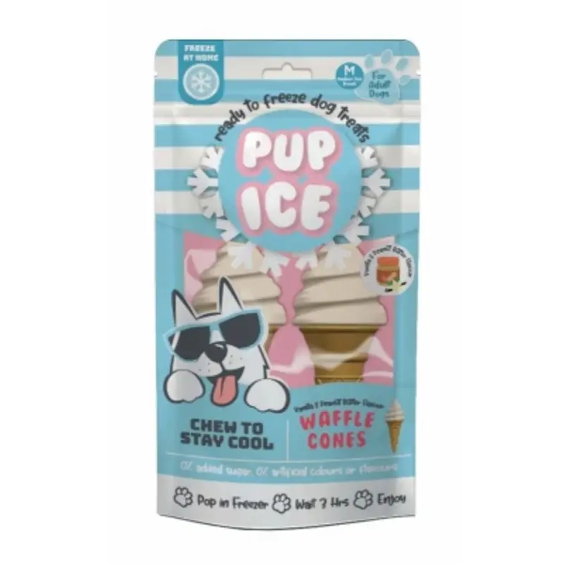Waffle Cone Dog Treat, Vanilla and Peanut Butter, 2-Pk.