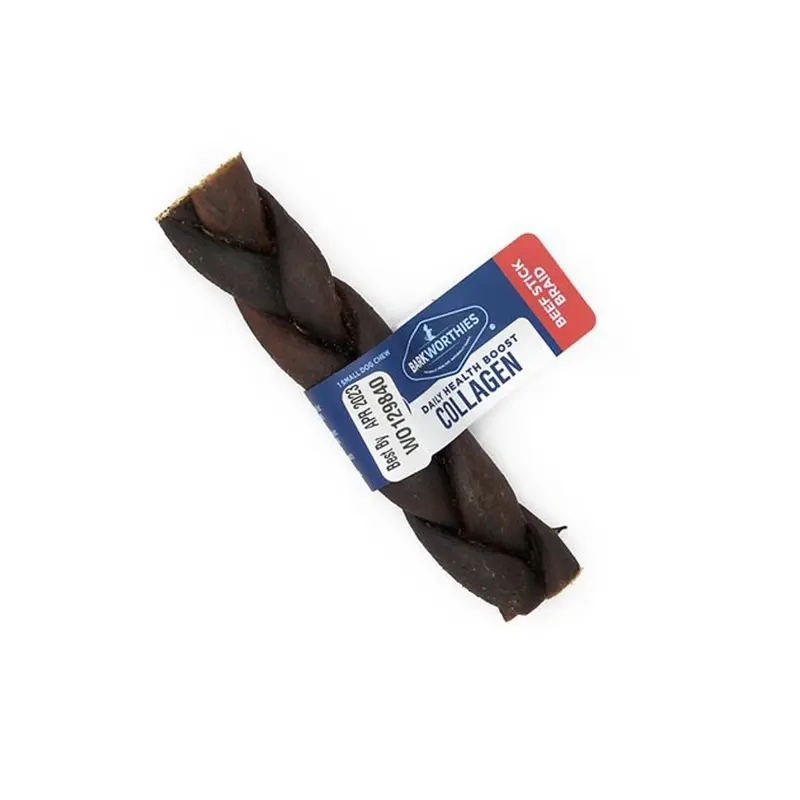 Braided Collagen Beef Stick Dog Treat, 5 Inch Length