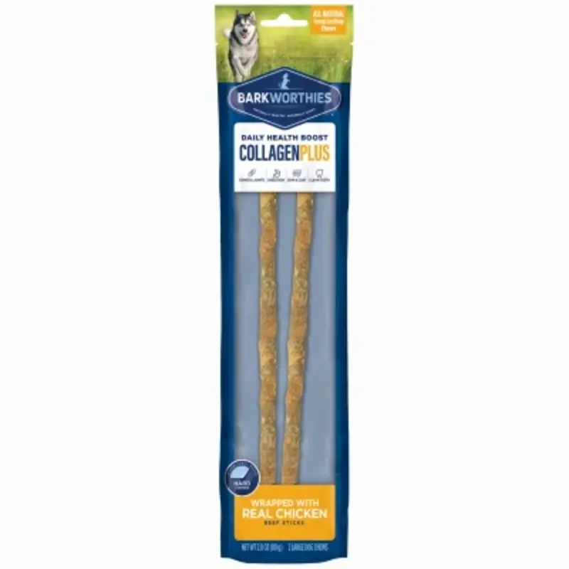Chicken Wrapped Collagen Natural Dog Chews, 12-In., 2-Pk.