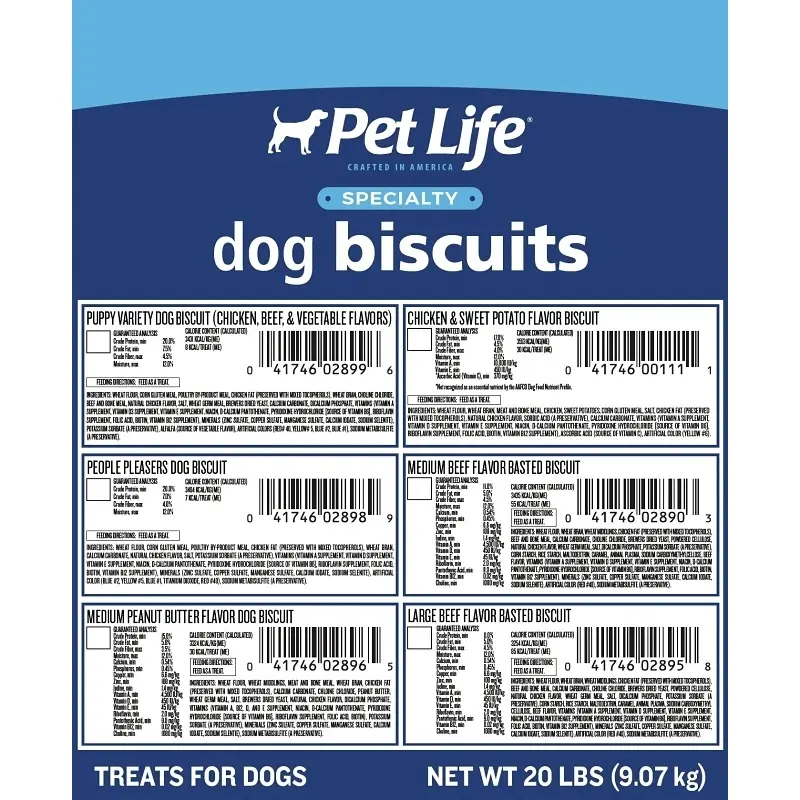 Dog Biscuits Multi-Flavor Medium Size 20 Pounds