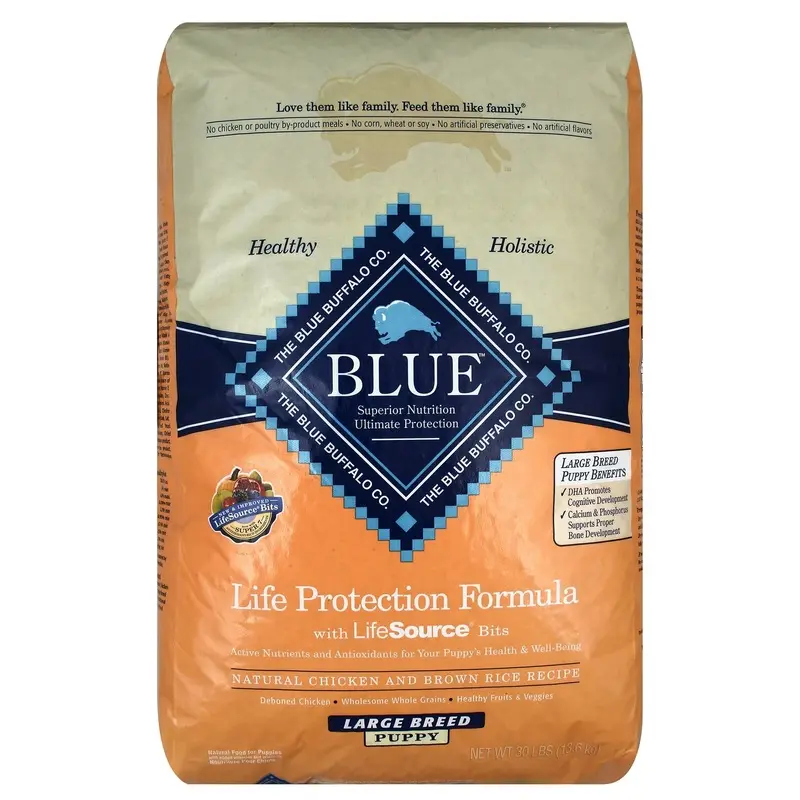 Dry Dog Food for Large Breed Puppies with Chicken and Rice, 30 Pounds Bag